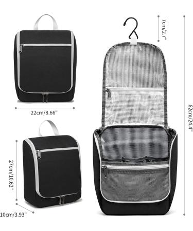 Della Gao Travel Toiletry Bag for Women Men - Water-Resistant Organizer for Makeup, Shampoo, Toiletries - Hanging Hook, Black - Buy Online on GoSupps.com