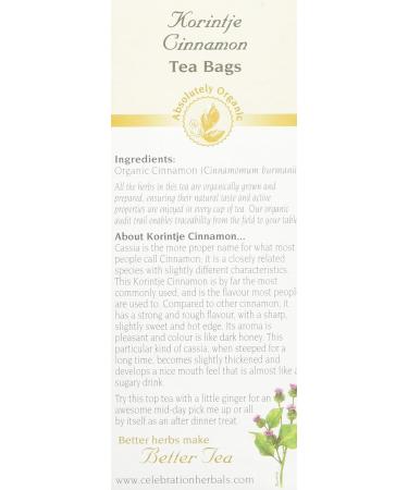 Buy Celebration Herbals Organic Cinnamon Korintje Tea - 24 Bags (0.02 lb) | Premium Herbal Tea for Health - Buy Online on GoSupps.com