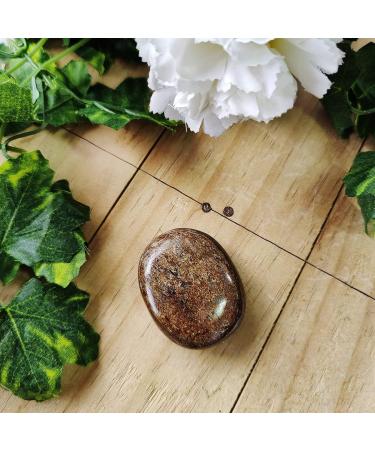 Healing Crystal Bronzite Palm Stone for Anxiety & Stress Relief - Natural Oval Pocket Stone for Yoga & Meditation - Vastu Essential - Buy Online on GoSupps.com