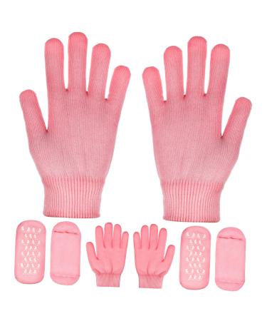 minkissy 2 Sets Spa Moisturizing Socks Moisturizing Sleeping Gloves Spa Socks Overnight Foot Care Bath Gloves Foot Skin Socks Dry Skin Socks Foot Spa Moisturize Cotton Skin Care Products