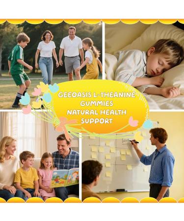 Geeoasis L-theanine 400mg Gummies l theanine Supplement for Kids & Adults 9 in 1 High Absorption Theanine Complex for Stress & Focus Support Pineapple Flavor 60 Count - Buy Online on GoSupps.com