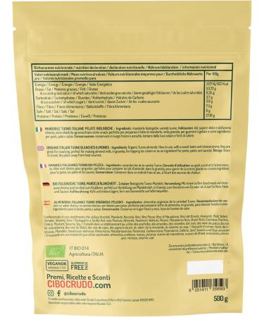 Neulabs SRL Tuono Organic Peeled Almonds NonBitter 500 g Organic Raw Sicilian Almonds Not Roasted Source of Calcium and Vitamin E Dried Fruit from Sicily Almonds blanched 500 g 1 pack - Buy Online on GoSupps.com