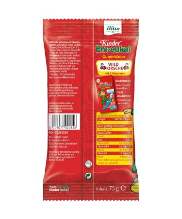Kinder Em-eukal Wild Cherry Gummidrops - Sugary 5 Vitamins 15x75g Pack | International Shipping - Buy Online on GoSupps.com
