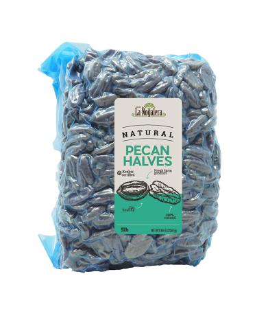 La Nogalera Pecans - Raw pecan nuts in 5 lbs vacuum sealed bag. They compare to organic, NO SHELL, Non-GMO, No Preservatives, Unpasteurized, Kosher and Halal Certified and Ketogenic Friendly