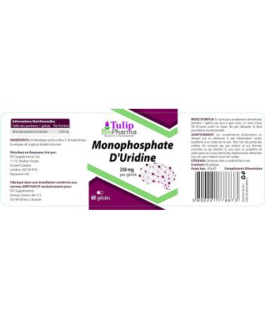 Uridine Monophosphate 250mg - 60 Capsules | Nootropic Supplement | Laboratory Tested for Quality - Buy Online on GoSupps.com