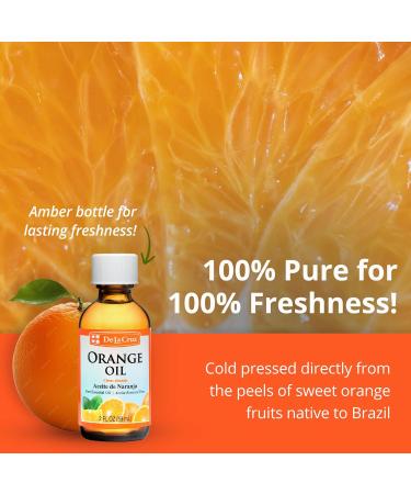 De La Cruz Pure Orange Oil - 100% Pure Cold Pressed Orange Essential Oil for Diffuser - 2 Fl OZ (1 Bottle) - Buy Online on GoSupps.com