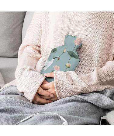 Japanese Cranes & Flowers Heat Bottle | Rubber Hot Water Bag for Pain Relief Cramps & Cold Therapy - Buy Online on GoSupps.com