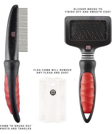 Mikki Kitten Cat Grooming Kit - Slicker Brush, Comb, Flea Comb Set - Buy Online on GoSupps.com