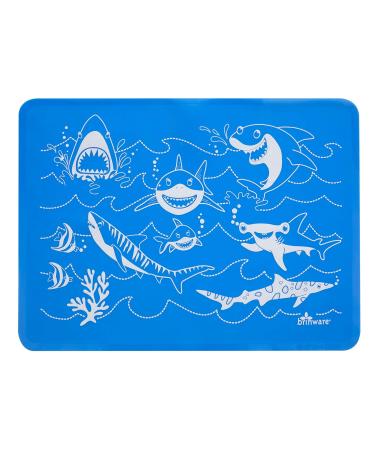 Brinware Reusable Slip Resistant Toddler Silicone Placemat for Kids - Dinosaur & Shark Green/Blue (2 Pack) 2 Pack - Green/Blue Dino & Shark - Buy Online on GoSupps.com