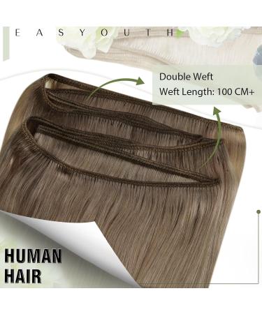 Easyouth Balayage Sew in Hair Extensions - Brown to Platinum Blonde Ombre Human Hair, 20 Inch 100g 3-Weft #8/60 - Buy Online on GoSupps.com