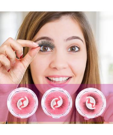 LALASTYLE Reusable Self Adhesive Eyelashes No Glue Needed Natural Long Thick Fake Eye Lashes for Daily Use Stable Waterproof and Easy to Put On (3 Pairs ) - Buy Online on GoSupps.com