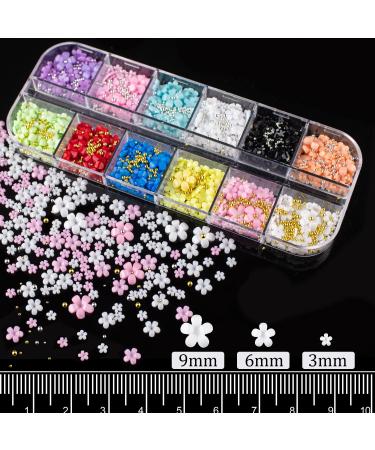 3D Flowers Nail Art Charms Set 1 with Colorful Caviar Beads & Rhinestones - DIY Manicure Kit for Women/Girls - Buy Online on GoSupps.com