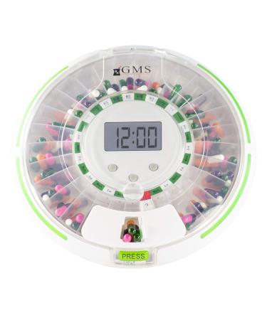 GMS 28 Day Automatic Pill Dispenser Dosage Reminder for up to 6 Alarms a Day with Flashing Light and Locked Cover - Standard Edition