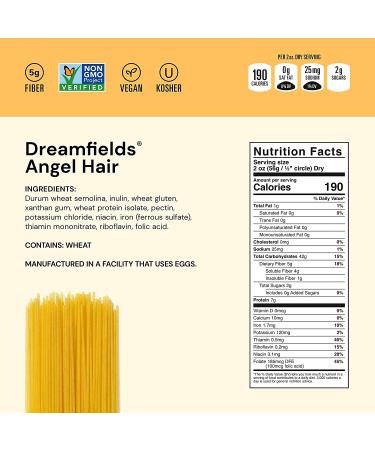 Dreamfields Healthy Pasta Living Angel Hair, 13.25-Ounce ...