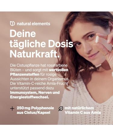 Cistus Incanus with Vitamin C - 90 Vegan Capsules | High-Dose 250mg Polyphenols | Bioavailable & Pure | Made in Germany - Buy Online on GoSupps.com