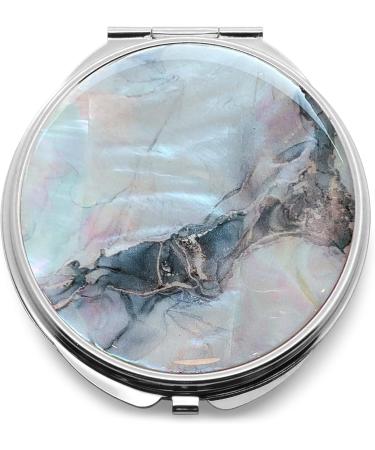 Stunning Mother of Pearl Compact Makeup Travel Mirror - Marble Gold Design | MADDesign - Buy Online on GoSupps.com