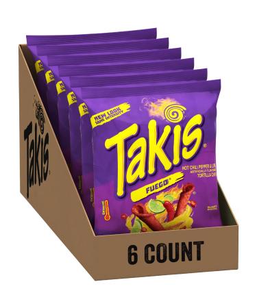Takis Fuego 17 oz Fiesta Size Bag, Hot Chili Pepper & Lime Rolled Tortilla  Chips