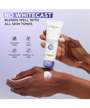 L'Oreal Paris Collagen Moisture Filler Face Cream with SPF 30 | Anti-Aging Moisturizer & Daily Sunscreen | Includes Free Face Serum Sample - Buy Online on GoSupps.com
