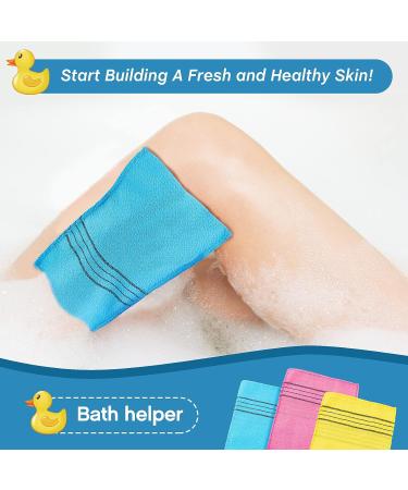 10 Pieces Korean Exfoliating Washcloth Mitt - Double Sided Bath Body Scrub Gloves for Dead Skin Removal - Japanese Spa Towel for a Refreshing Cleanse (Mix Color) - Buy Online on GoSupps.com