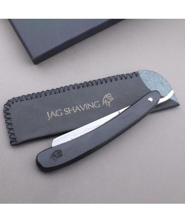 Jag Shaving Razor - Sustainable Safety Razor with Leather Case for Men | Eco-Friendly Black Razor - Perfect for Travel - Buy Online on GoSupps.com