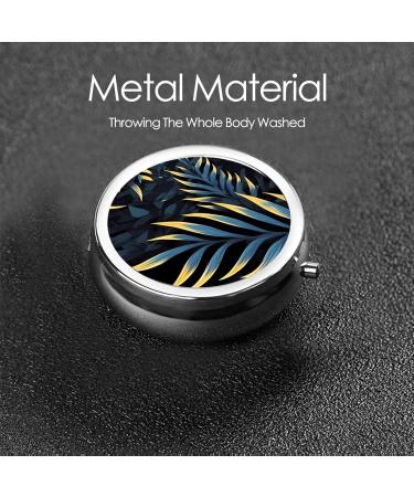 Leaves in The Dark Round Pill Box | 3 Compartment Pill Organizer | Portable Travel Pill Box for Easy Travel - Buy Online on GoSupps.com