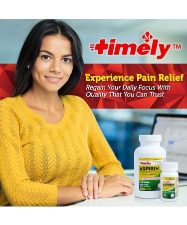 Timely Low Dose Aspirin 81mg - 365 Count | Compare Bayer | Enteric Coated Pain Reliever & Fever Reducer | Made in USA - Buy Online on GoSupps.com