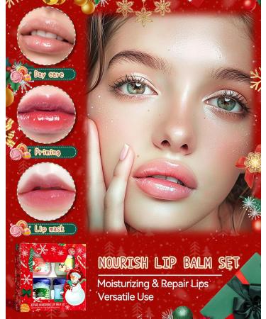 Christmas Lip Balm Set-4Pcs Lip Moisturizer Repair Nourishing Lip Mask Deep Hydrating Softening for Dry Cracked Lip Lip Moisturizer Overnight Reduces Lip Line Lip Scrub Lip Care Gift Kit for Women Men 1 count (Pack of 4) - Buy Online on GoSupps.com