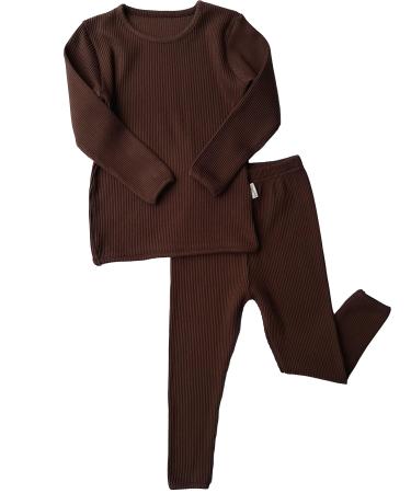DreamBuy 20 Colours Ribbed Pyjama/Tracksuit/Loungewear Unisex Boys And Girls Pyjamas Baby Clothes Pyjamas For Women And Mens Pyjamas 6-12 Months Chocolate