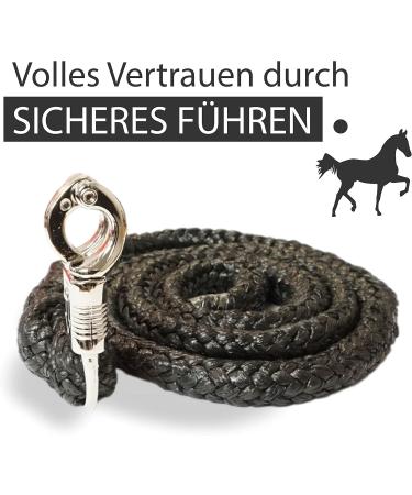 Buy Lead Rope with Panic Hook for Horses & Ponies | 1.60m Stylish Tie Rope (Black) - International Shipping Available - Buy Online on GoSupps.com
