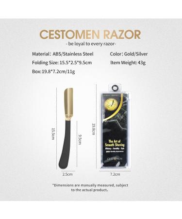 Professional Gold Straight Shaving Razor for Men | Stainless Steel Cut Throat Shavette | Salon Quality Barber Razor - Buy Online on GoSupps.com