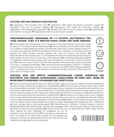  Alpi Nature Alpi Nature Large Chamomile Herbal Tea 100 g Large Dried and Cut Chamomile Tanacetum Parthenium - Buy Online on GoSupps.com