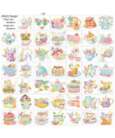 96 Tea Party Temporary Tattoos | 48 Styles Tea Party Birthday Supplies for Girls & Boys | Tea Kettle, Cupcakes | Partea Birthday Stickers - Buy Online on GoSupps.com