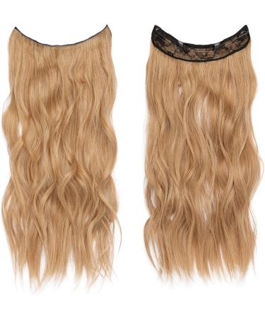 Samtress Invisible Wire Hair Extensions with Transparent Wire Adjustable Size 4 Secure Clips 20 Inch Long Wavy Secret Hairpiece for Women (#C2) - Buy Online on GoSupps.com