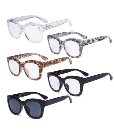 Eyekepper Oversized Women's Reading Glasses - Retro Reading Aid for Women 5 Pairs Mix 2.75 x