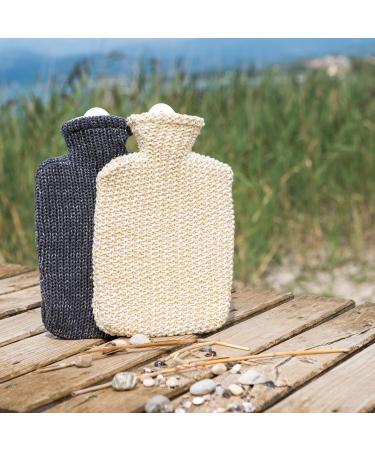 Hugo Frosch Hot Water Bottle Classic 1.8L - Knitted Lurex Anthracite Cover | Shop Internationally - Buy Online on GoSupps.com