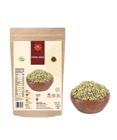 Fennel Seeds (200g/7.05oz) | Saunf (Soonf) | Gluten Free |100% Raw Fennel Seed from India | Authentic | Vegan | Non GMO | No Additives - Buy Online on GoSupps.com