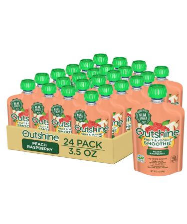 Outshine Smoothie Fruit & Yogurt Smoothie Pouches - Peach Raspberry, 24 Count (Pack of 1)