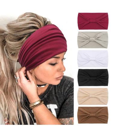 Tobeffect Headbands for Women African Boho Wide Knotted Head Wraps Turbans Headbands 2