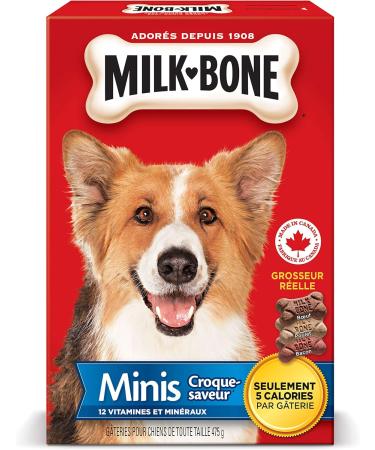 Milk-Bone Flavour Snacks Dog Biscuits Mini Sized Dog Treats Assorted Flavours 475g Boxes (Pack of 12) 39.58 g (Pack of 12) 475g Box (Pack of 12) - Buy Online on GoSupps.com