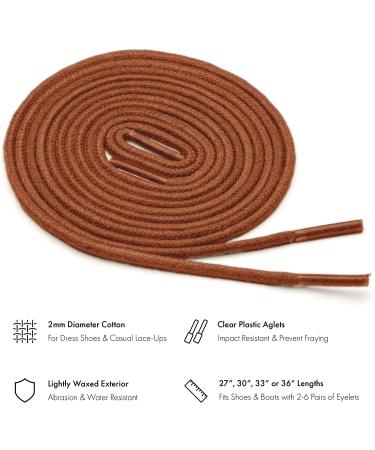 Round Waxed Cotton Shoe Laces - 2mm Width - 30 inches Walnut - 18 Colors Available - Buy Online on GoSupps.com