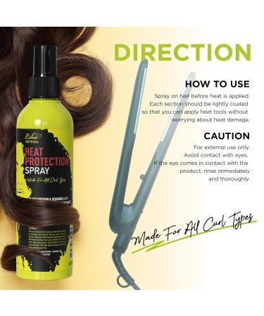 Esha Girl Natural Heat Protection Spray Especially for 3C & 4C Curly Hair Up to 450F - For All Hair - All Natural Ingredients - Paraben Sulfate Alcohol Cruelty Gluten Free - Vegan 8 oz 8 Fl Oz (Pack of 1) - Buy Online on GoSupps.com