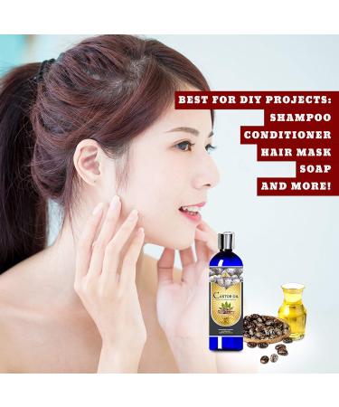 Organic Cold Pressed Castor Carrier Oil (16oz) - Bulk Wholesale Beauty Hair Growth Moisturizer for DIY Body Butter & Skin Softening - Ancient Health Remedies from India - Buy Online on GoSupps.com