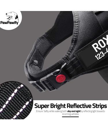 Pawpawify Personalized Dog Harness - Anti-Pull Durable XS (17-22in) - Perfect for Training & Walking Black - Buy Online on GoSupps.com