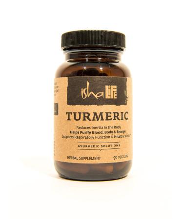 ISHA Organic Turmeric Curcumin Supplement 990 mg   Natural Ayurvedic Herbal Cleanser and Purifier - Reduces Inflammation and Improves Immunity. 90 Vegetarian Capsules  Non-GMO  Gluten Free 90 Count (Pack of 1)