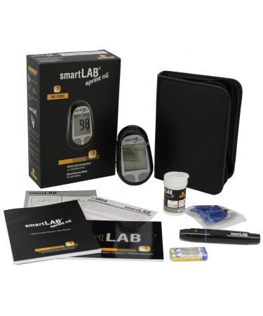 smartLAB sprint nG blood glucose meter bundle mg/dL with 50 smartLAB nG test strips and 50 lancets bundle mg/dL