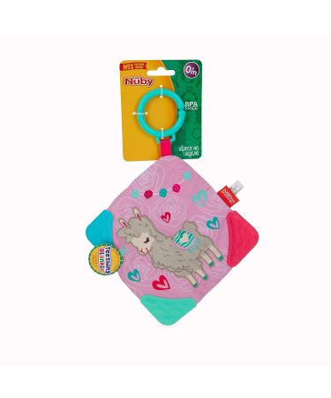 Nuby Plush Llama Teething Blankie | Cuddle & Chew Toy with Squeaker | Connector Clip | 0 M + | Multi - Buy Online on GoSupps.com