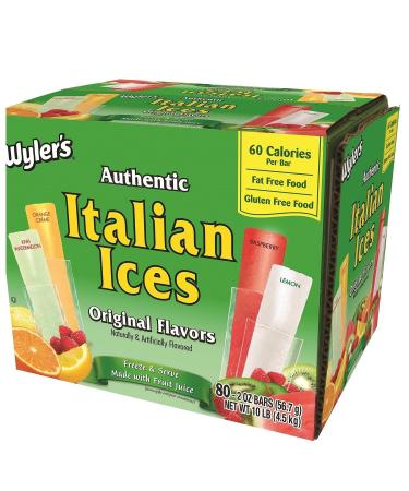 Wyler's Italian Ice Freezer Bar, 2 oz, 80 Count Original 2 Ounce (Pack of 80)