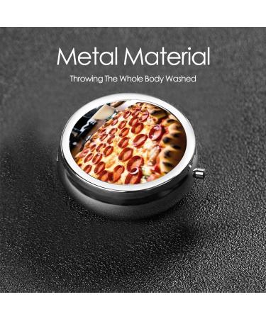 Buy Big Pizza Printed Mini Round Pill Box | 3 Compartment Portable Pill Organizer for Travel & Home Use | Multi-functional Medicine Pill Case - Buy Online on GoSupps.com