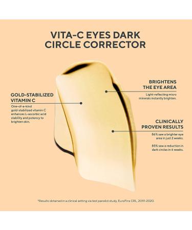 Murad Vita-C Eyes Dark Circle Corrector 0.5 Fl Oz - Vitamin C Brightening Serum for Puffiness & Wrinkles - Buy Online on GoSupps.com