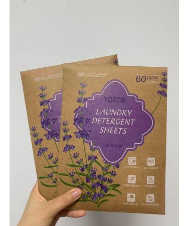 Tozzie Laundry Detergent Sheets - Plant-Based Lavender Scented Quick Dissolving 60 Loads (30 Sheets) - Eco-Friendly Laundry Solutions - Buy Online on GoSupps.com